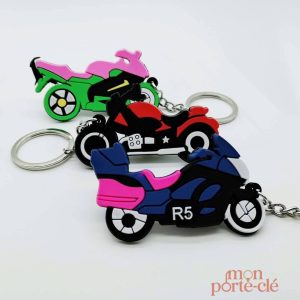 Porte-clé moto aux couleurs vives, parfait pour motards