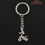 Porte-clé moto La Cross argentée
