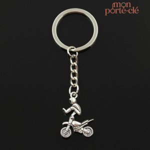 Porte-clé moto La Cross argentée
