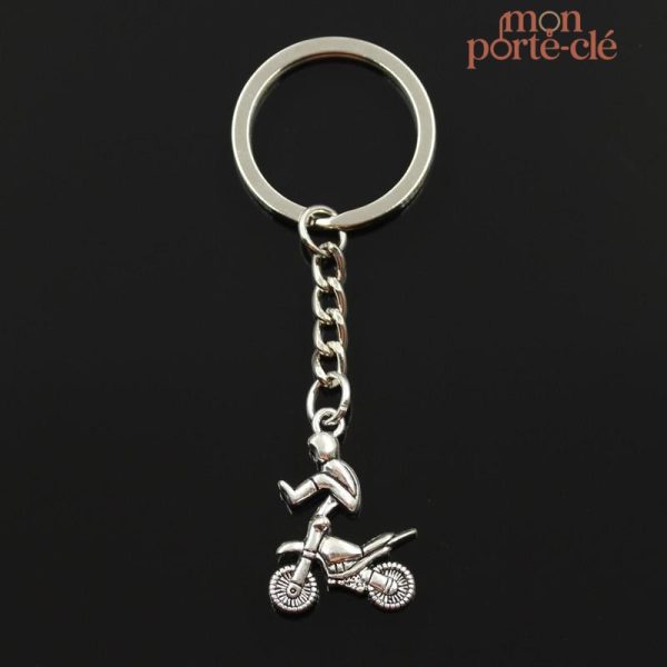 Porte-clé moto La Cross argentée