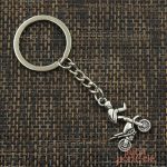 Porte-clé moto design argenté