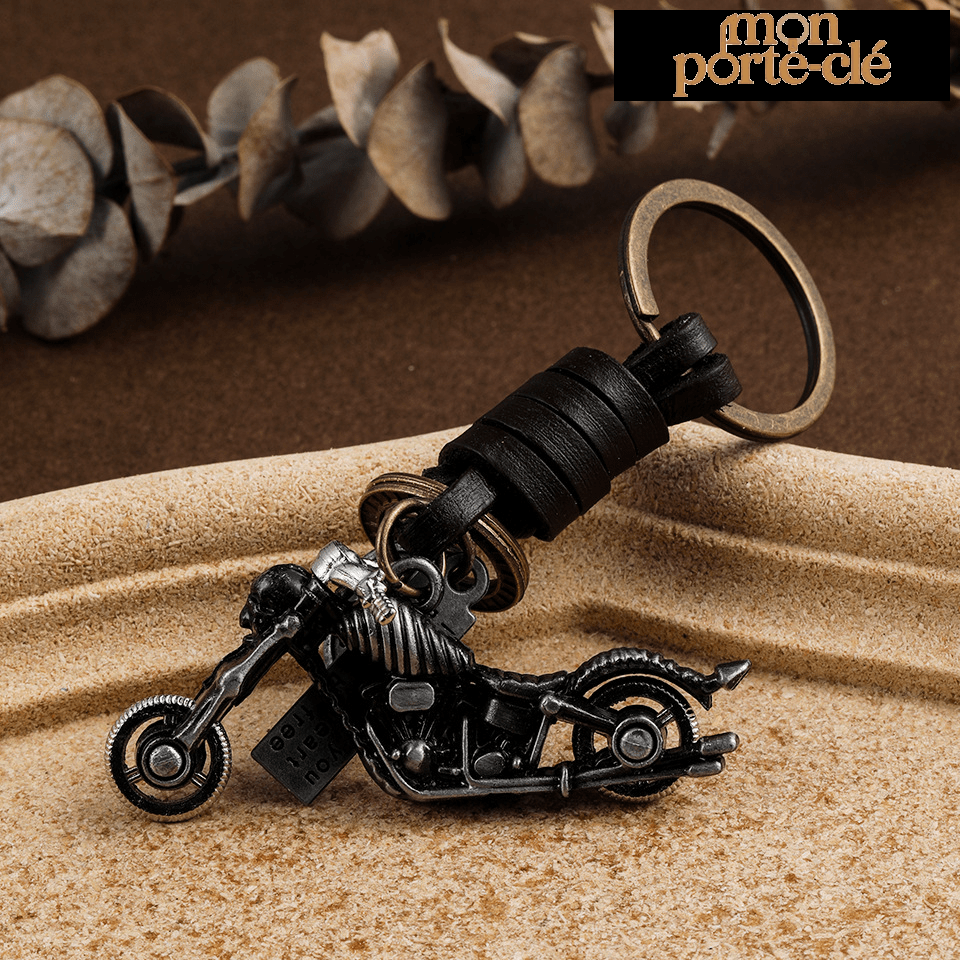 Porte Clé Moto Cuir