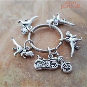 Porte-clé Moto Moto & Dinos Gris