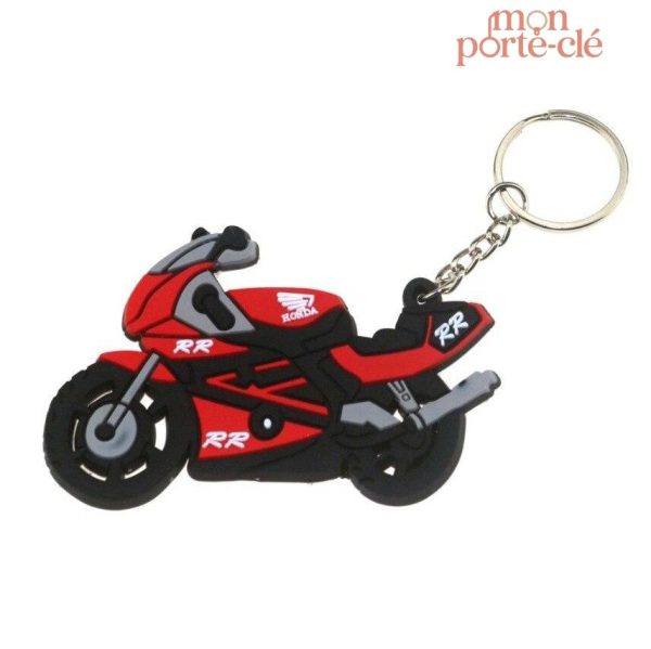 Porte-clé moto RR rouge et noir