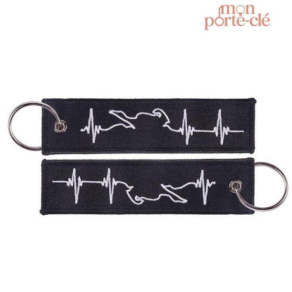 Porte-clé moto durable avec motif original et coloré
