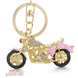 Porte-clé moto design vintage, look métallique