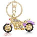 Porte-clé moto élégant en métal brillant