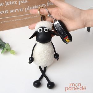 Porte-clé peluche mouton doux et moelleux