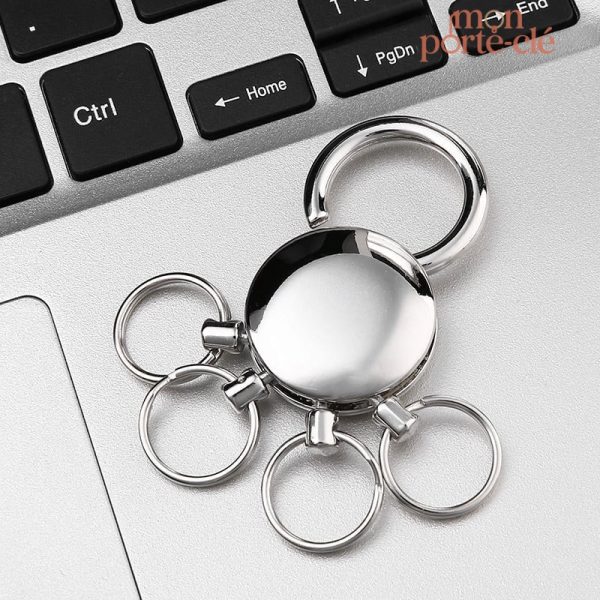 Porte-clé homme fonctionnel avec anneaux multiples