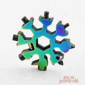Porte-Clé Multifonction Flocon Multi Outils en acier