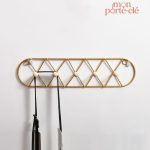 Porte-clé mural 5 crochets croisés, design pratique et moderne