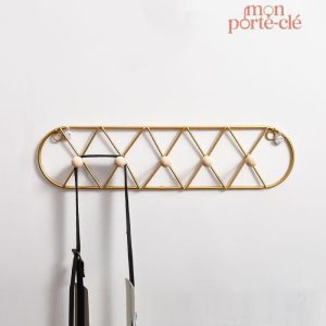 Porte-clé mural 5 crochets croisés, design pratique et moderne