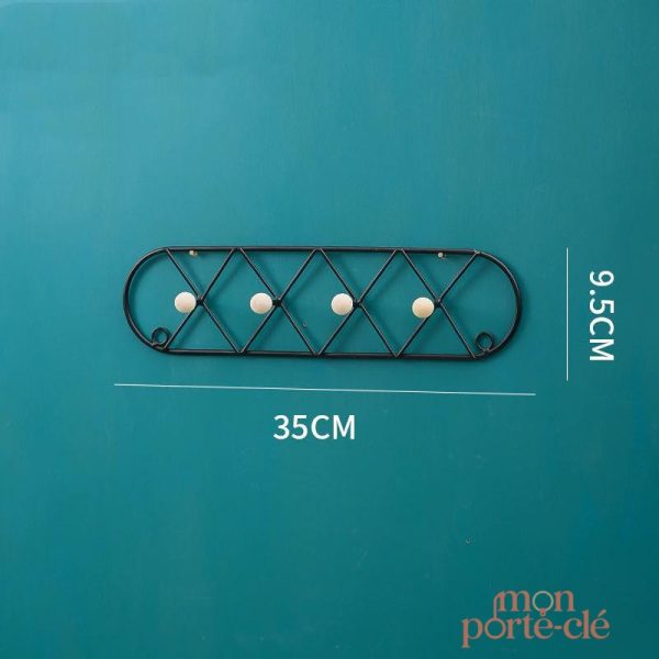 Rangement mural pour clés avec 5 crochets croisés