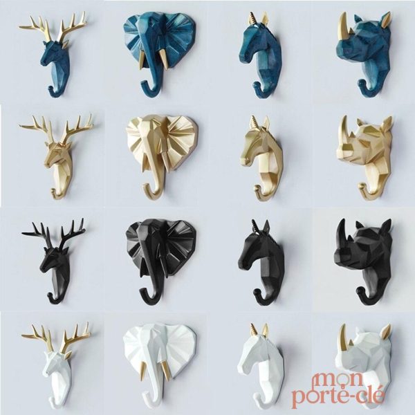 Porte-clé mural animaux géométriques - vue 7