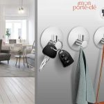 Porte-clé mural décoratif effet métal brillant