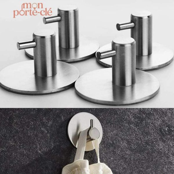 Porte-clé mural moderne en finition argentée