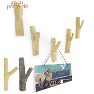 Porte-clé mural en bois flotté