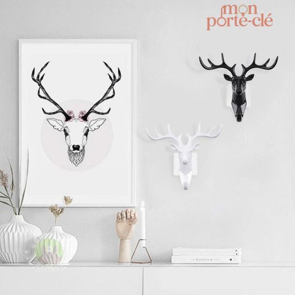 Porte-Clé mural chic avec représentation de cerf