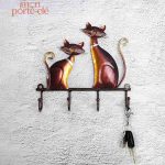 Organisateur mural en forme de chats pour clés