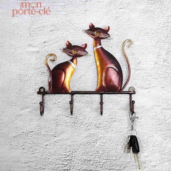 Organisateur mural en forme de chats pour clés