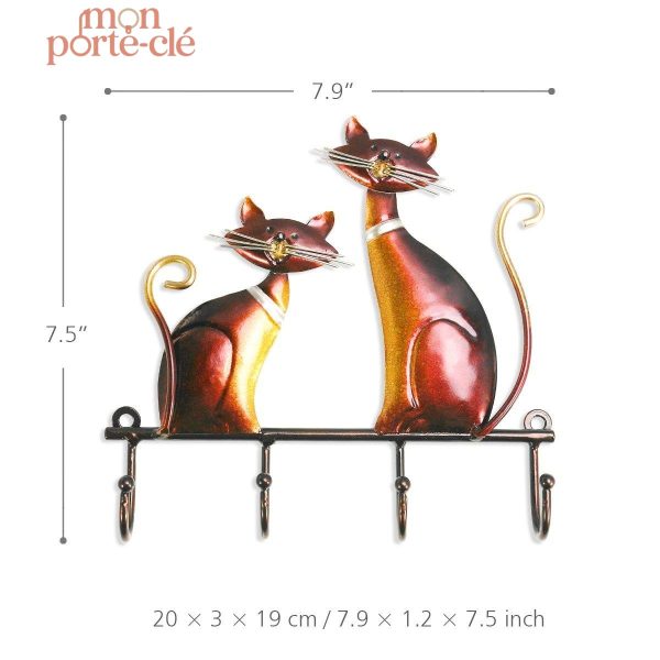 Porte-clé mural moderne avec design félin élégant