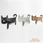 Porte-Clé Mural Chat Métal Cartoon