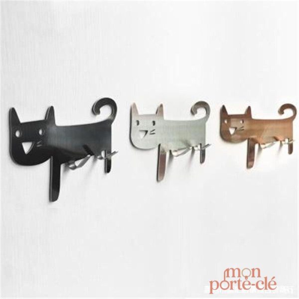Porte-Clé Mural Chat Métal Cartoon