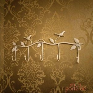 Accessoire mural pratique pour clés, motif oiseau