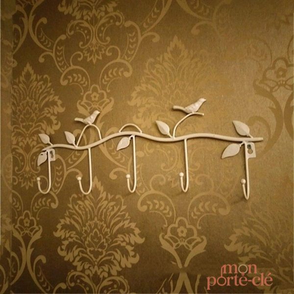 Accessoire mural pratique pour clés, motif oiseau