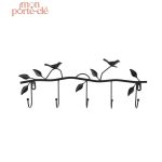 Porte-clé mural élégant avec crochets en forme d'oiseaux