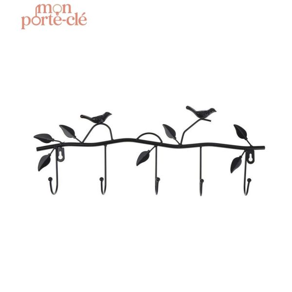 Porte-clé mural élégant avec crochets en forme d'oiseaux