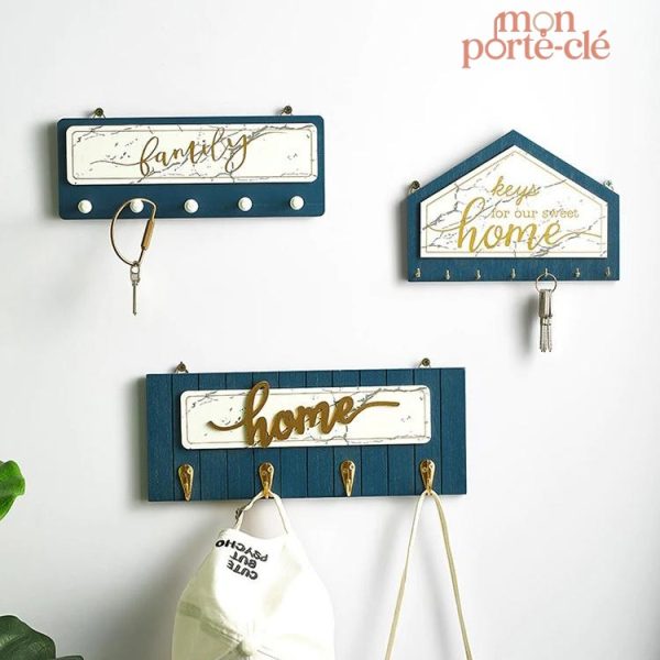 Porte-Clé Mural Design Bois Marbré