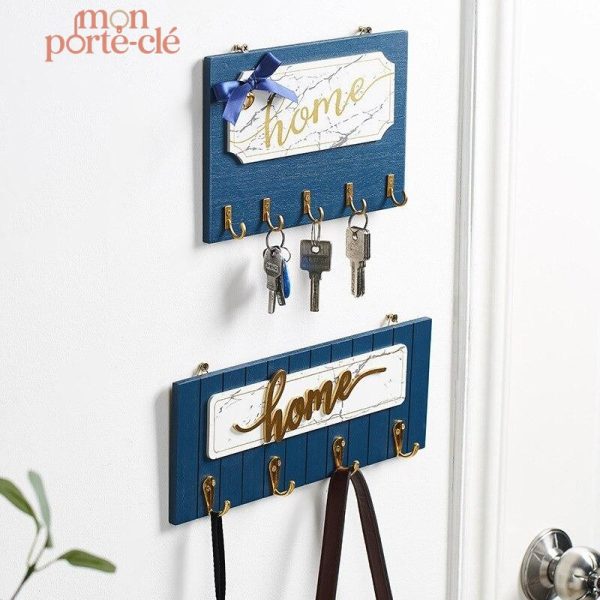 Porte-Clé Mural avec texture bois marbré