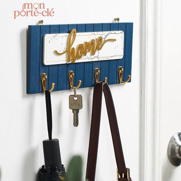 Porte-Clé Mural en bois avec effet marbré