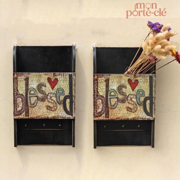 Porte-Clé mural avec espace pour documents