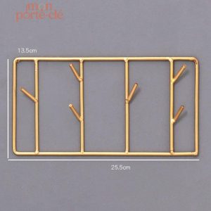 Porte-Clé Mural décoratif en métal doré