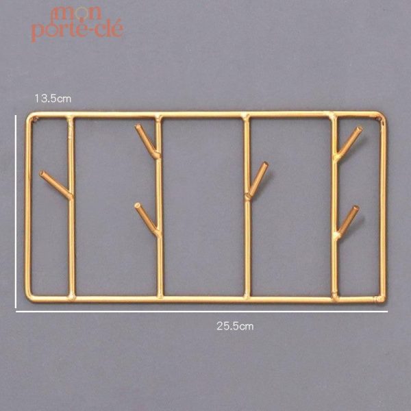 Porte-Clé Mural décoratif en métal doré