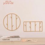 Porte-Clé Mural style contemporain en doré