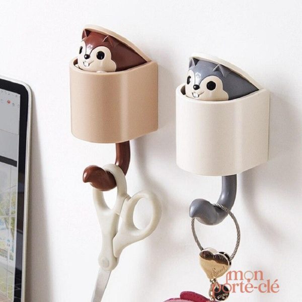 Porte-clé mural original en forme d'écureuil