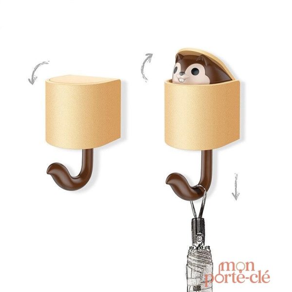 Écureuil en bois porte-clé mural pour entrée