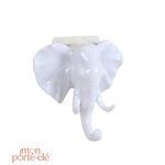 Éléphant porte-clé mural en bois