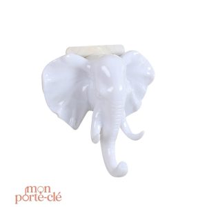 Éléphant porte-clé mural en bois