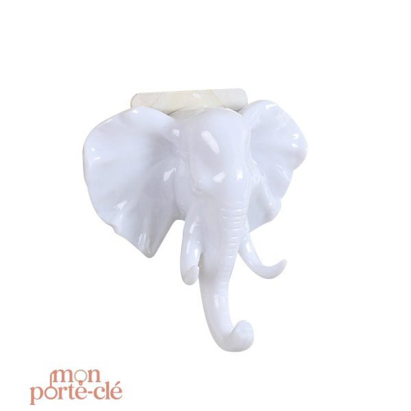 Éléphant porte-clé mural en bois