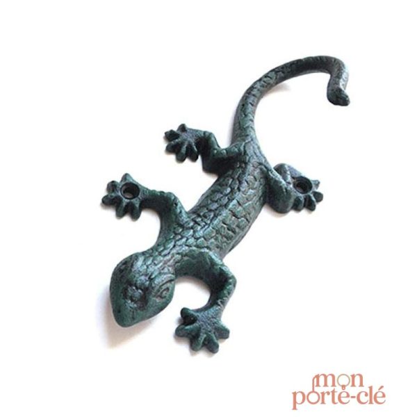 Porte-clé mural lézard en fer forgé