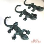 Porte-clé mural original en fer, motif lézard