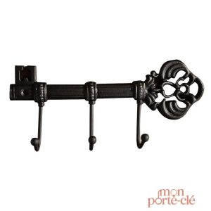 Porte-clé mural vintage en forme de clé