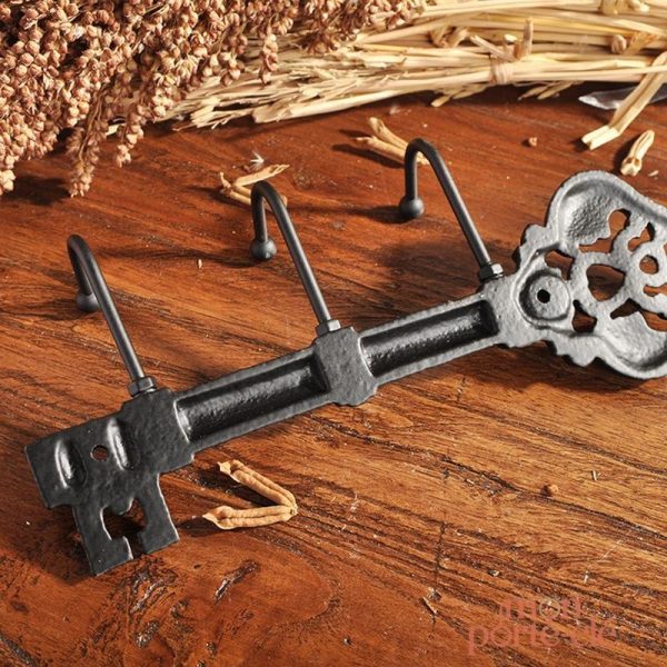 Porte-clé mural en forme de clé ancienne