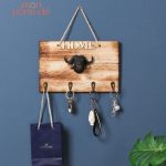 Rangement mural pour clés avec motifs animaliers artistiques