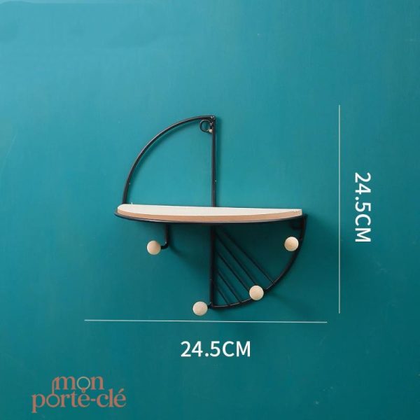 Étagère murale pour porte-clés design demi-cercle