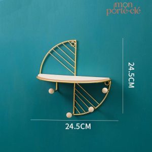 Porte-clé mural élégant en forme de demi-cercle